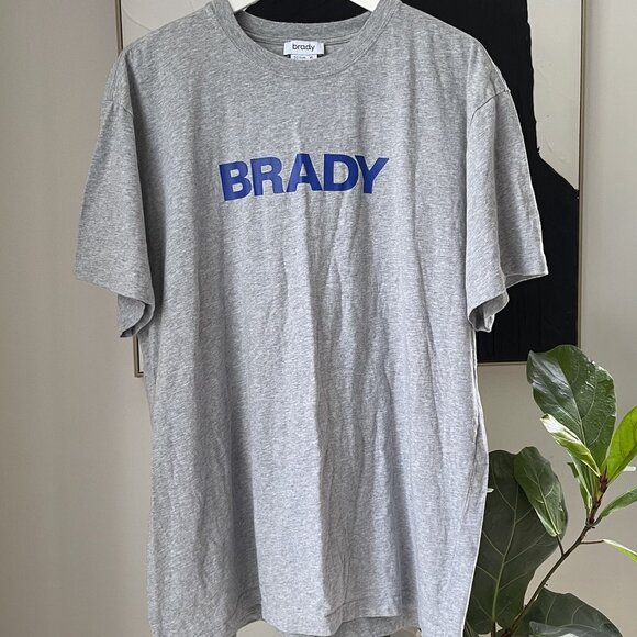Men's BRADY Brand + Live Wordmark Short Sleeve T-Shirt Tee Shirt Gray Size XL - Picture 1 of 3
